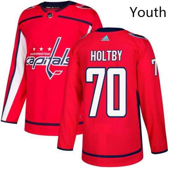 Youth Adidas Washington Capitals 70 Braden Holtby Authentic Red Home NHL Jersey